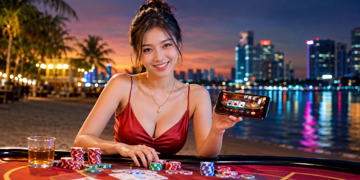 Nhóm bạn chơi bài bên bãi biển Vũng Tàu trong buổi chiều tà vui vẻ